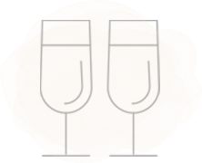 Champagne glasses at a Flamig Farm wedding icon